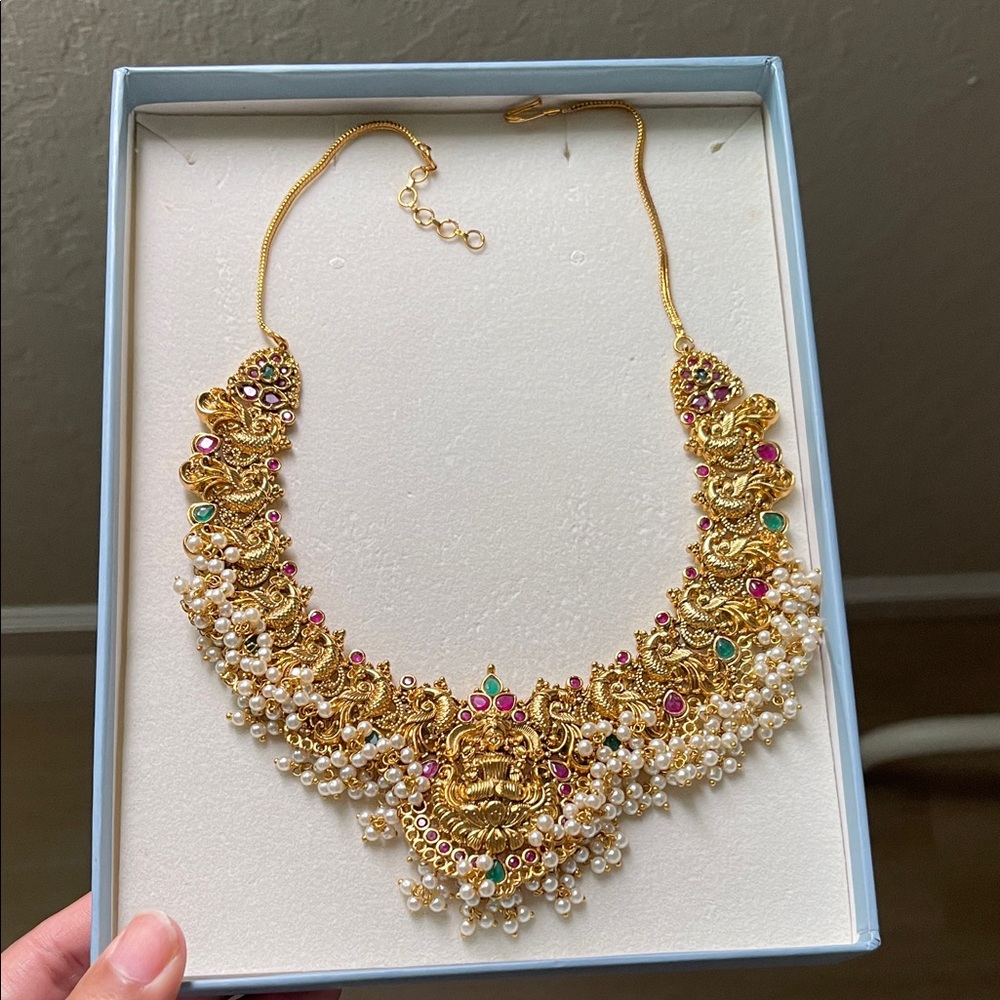 Laxmi mata choker gold temple necklace